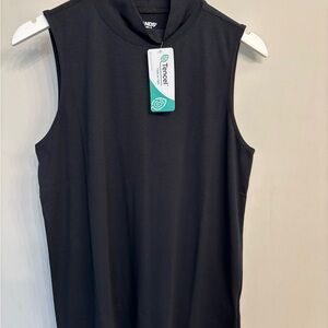 Lands' End Black Tencel Sleeveless Mock Neck Tank